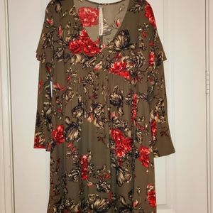 Uncle Frank Soft Floral Long Sleeve Dress, Medium